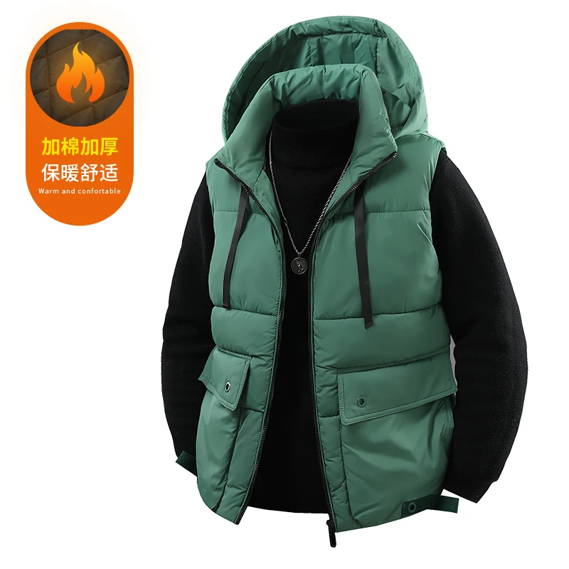 

Outdoor workwear down cotton vest men's autumn and winter youth sports and casual trendy brand sleeveless vest cotton clothing