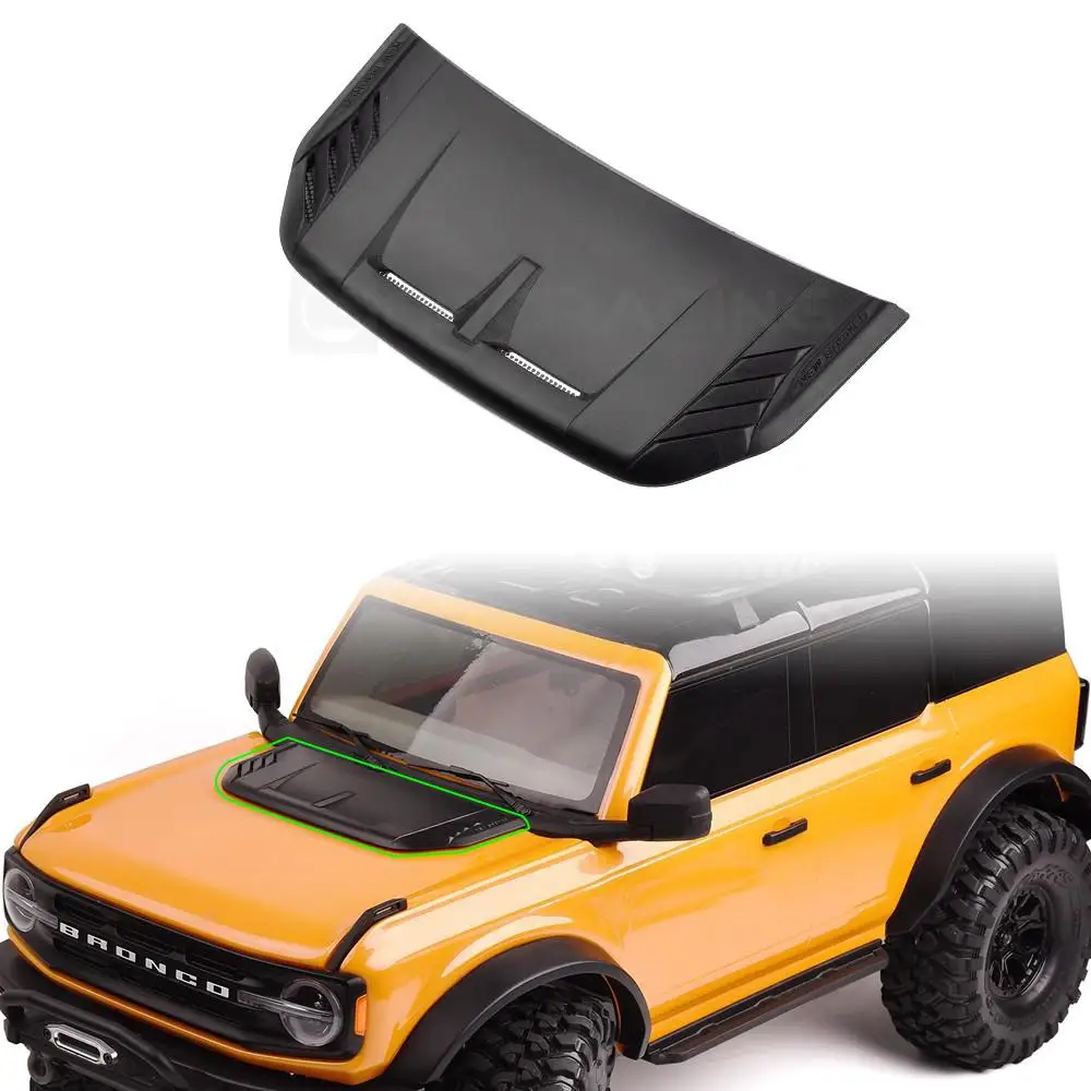 For Traxxas 1/10 Trx-4 New Bronco Trx4 Black Nylon Material Three-dimensional Hood Air Outlet Raptor Engine Hood