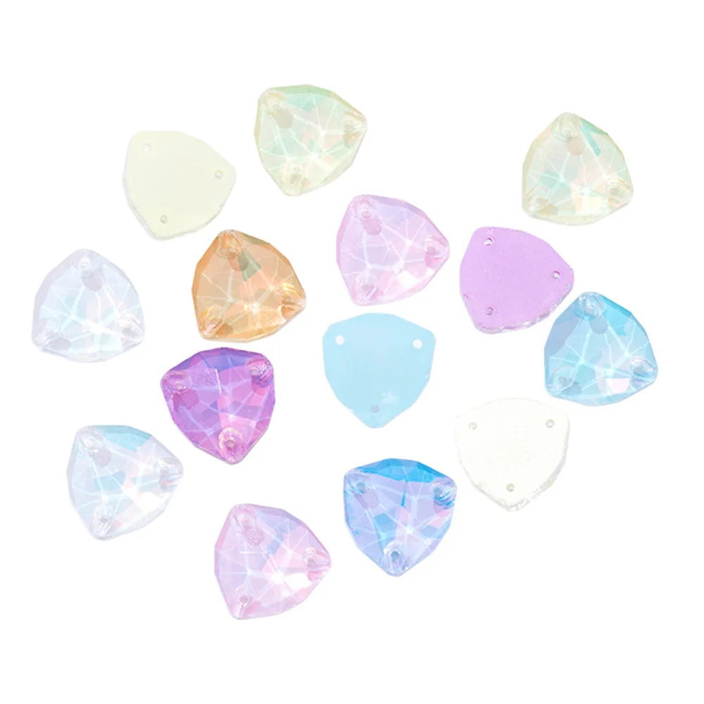 

Fat-triangle Shape Sew On Rhinestones Mocha Opal Color Glass Flatback Sewing Rhinestone Crystal стразы пришивные