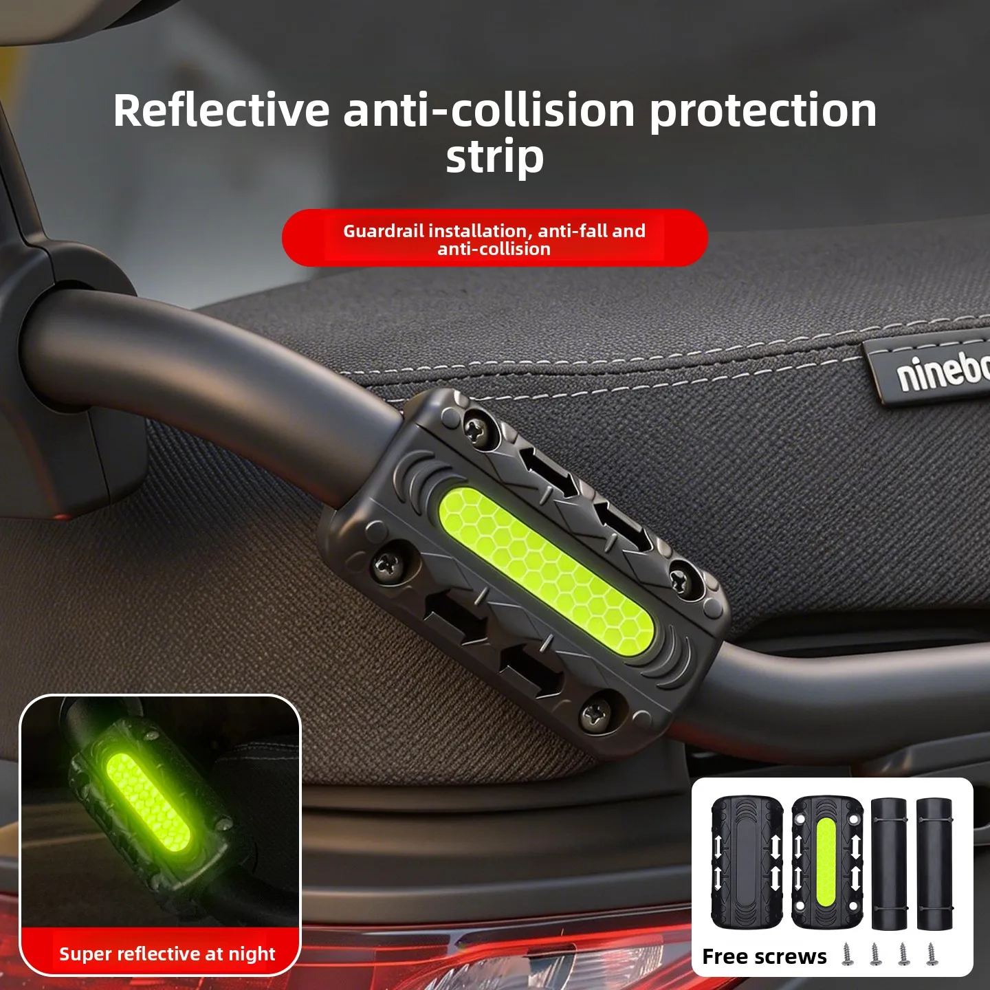 

1PC/2pcs Motorcycle Crash Protection Adhesive Protective Bar Anti-Collision Adhesive Anti-Scratch with Reflective Warning Tape