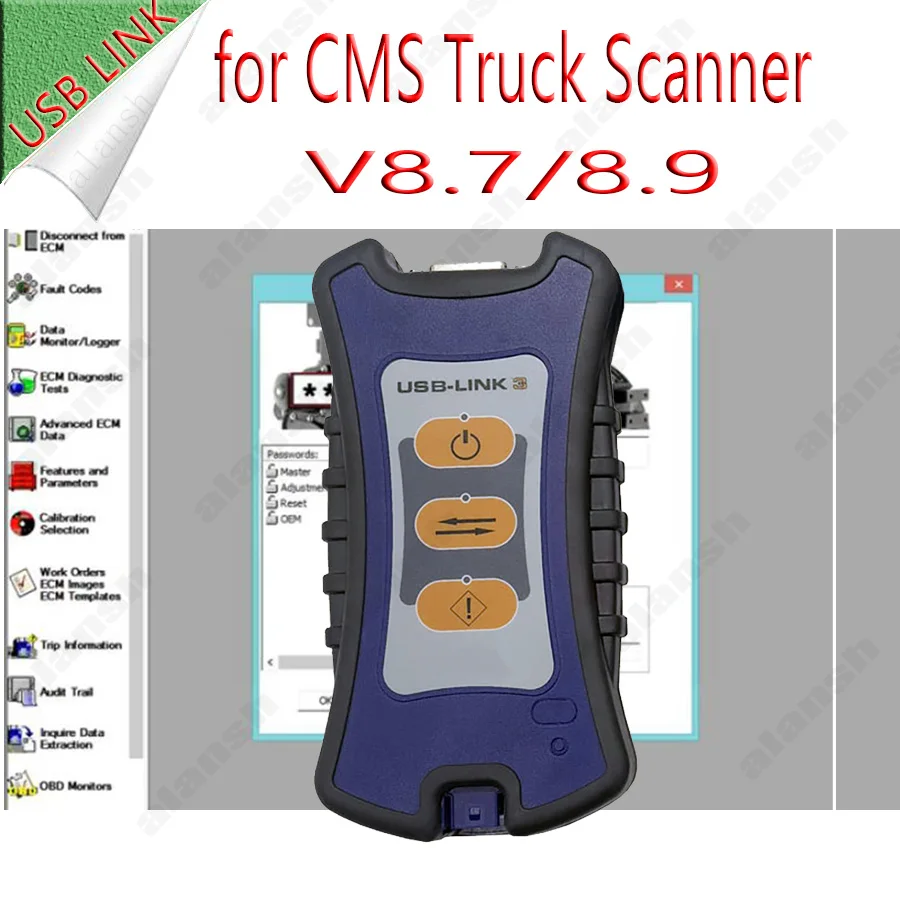 

2024 USB LINK 2 для CMS Engine Truck Scanner V8.7/v8.9 Сверхмощный диагностический инструмент