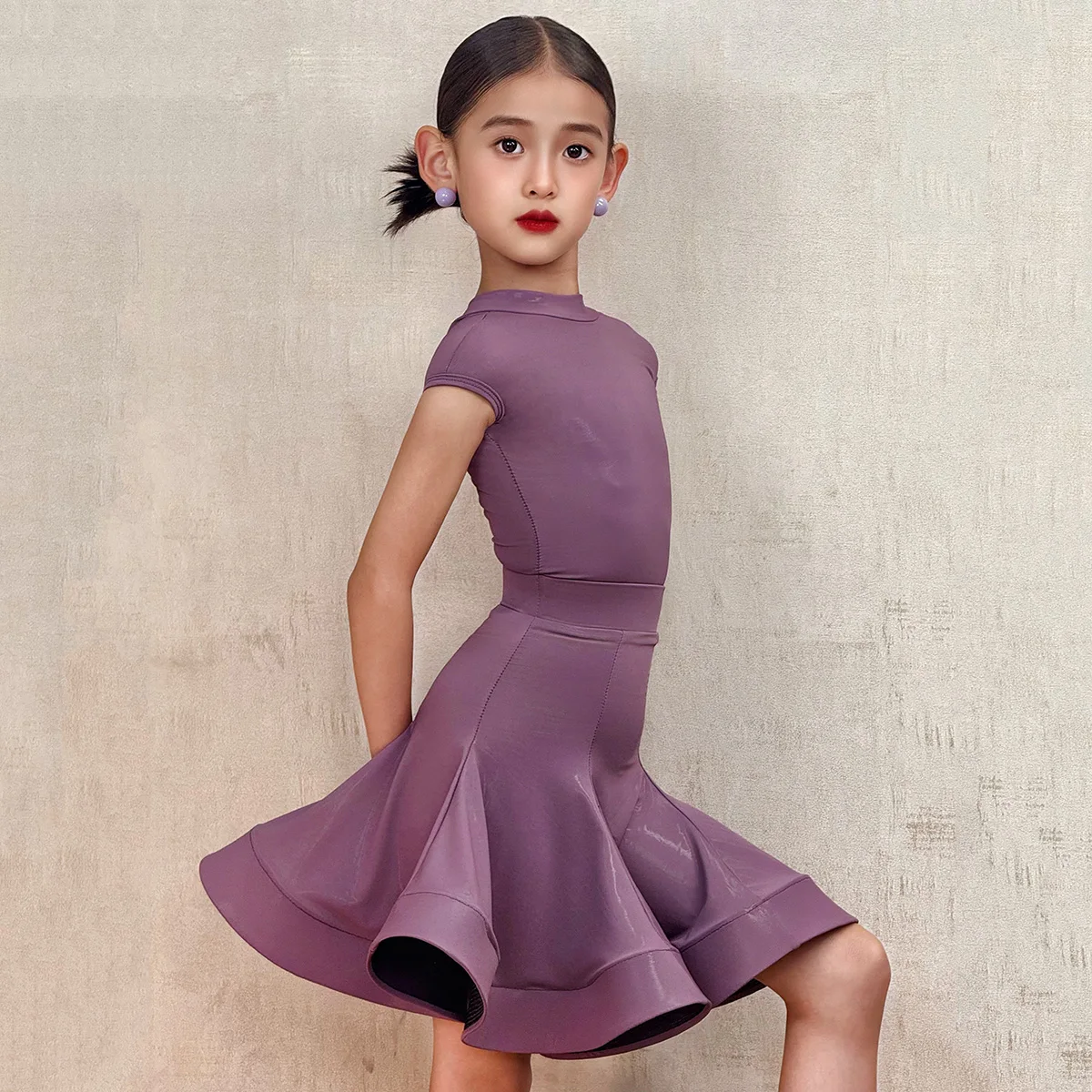 Patent Leather Latin Dance Competition Dress Girls Professional Grade Examination National Standard Advanced Latin Rule Costume