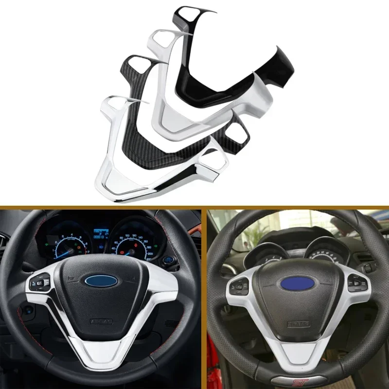 

Для Ford Fiesta MK7 2009-2017 Ecosport 2012-2017 ABS автомобильная панель рулевого колеса, декоративная крышка, наклейки, аксессуары
