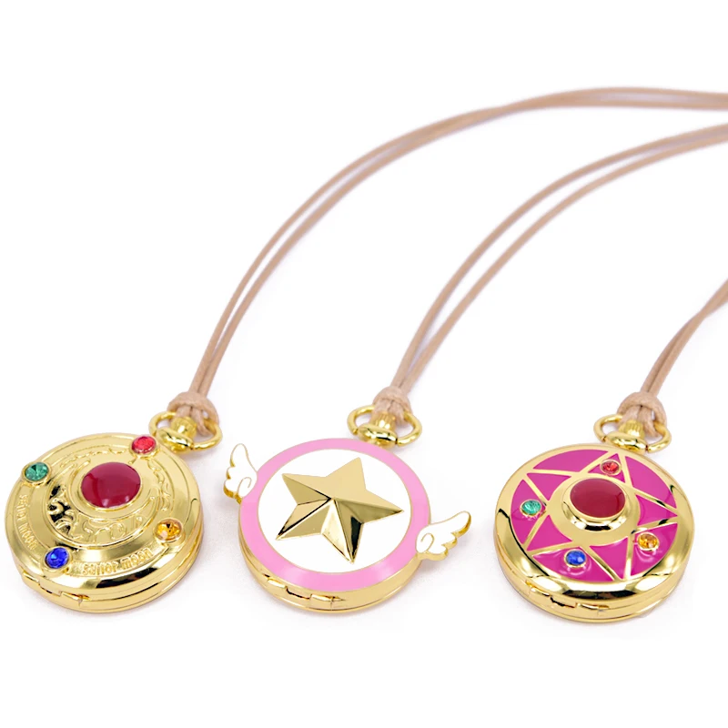 Reloj de bolsillo de cuarzo con grabado de alas de estrella para niños, lindo Corazón de amor, cuerda Fob, COLLAR COLGANTE, regalo para niños