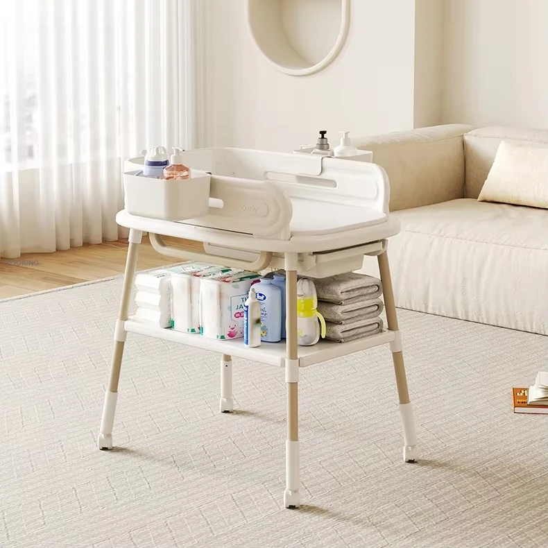 Strong Support Diaper Changing Table Station Shelf Alloy Steel Pipe Diaper Changing Table