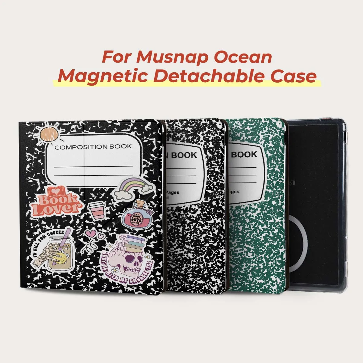 

Магнитный съемный чехол Twosheep для Musnap Ocean Oceanc iReader Ocean5pro Ocean5c 7 дюймов с функцией автоматического включения/выключения экрана, классический стиль для ноутбуков