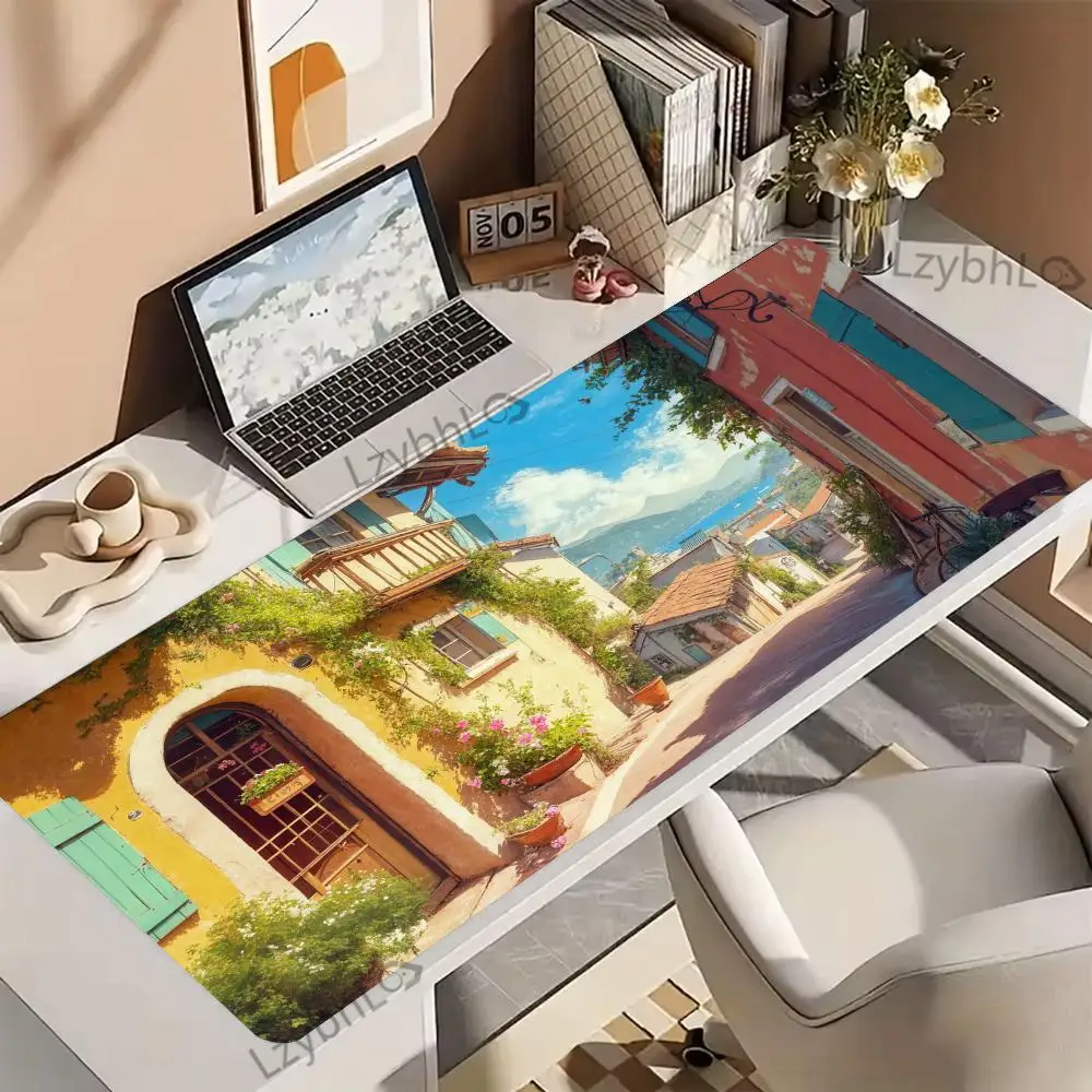 

Японский морской пейзаж коврик для мыши XXL большой игровой настольный коврик Нескользящий резиновый коврик для компьютерной клавиатуры офисный ноутбук длинный коврик для мыши