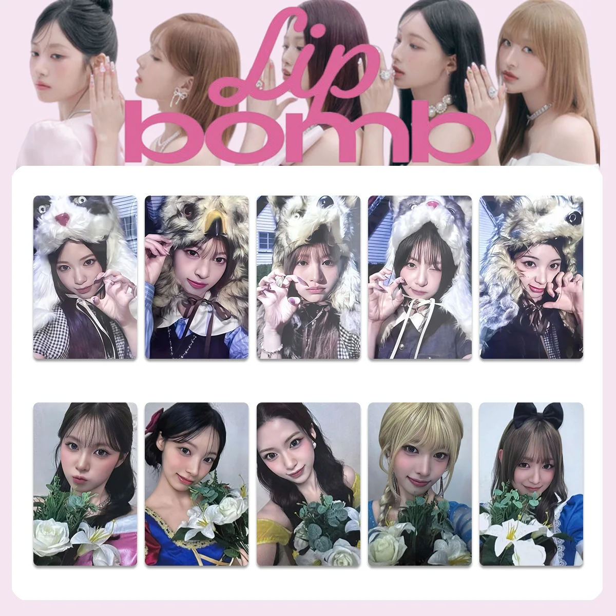 5pcs/Set Idol Girl Group RESCENE High-Definition Printed Holographic Small Card LOMO Card LIP BOMB Peripheral Fans Collect Gift