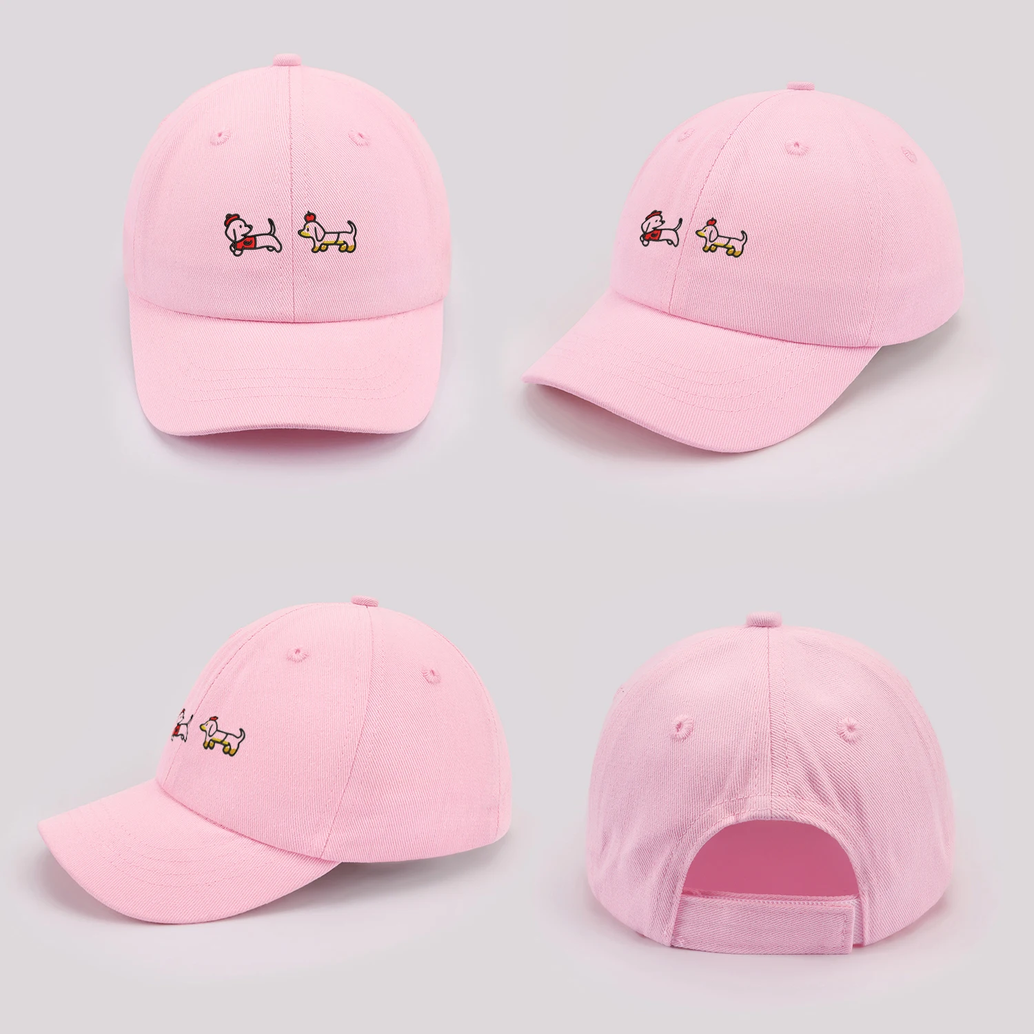 漫画 2 匹の犬ベビー野球帽かわいい無地幼児太陽の帽子耳付き夏調節可能な子供少年少女ピークキャップ ﻿