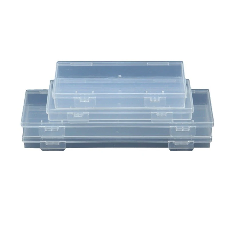 Nail Art Storage Box Nail Parts Organizer Clear Cuboid Plastic Container Packaging Case For Nail Brush File Manicure Tools