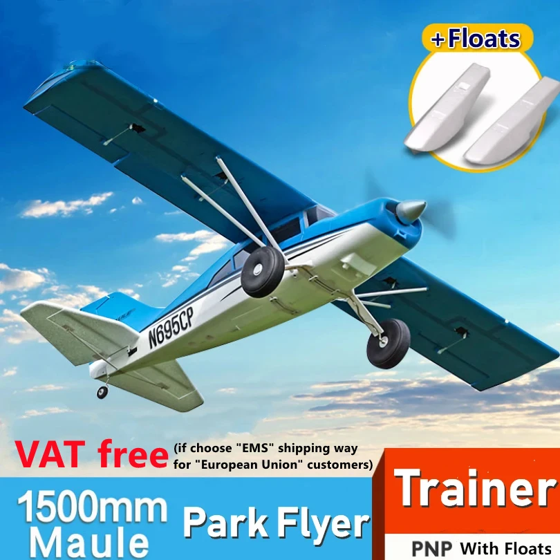 FMSRC RC Airplane 1500mm Maule Park Flyer Trainer Water Sea Plane 5CH With Flaps Float PNP Model samolotu Hobby Avion