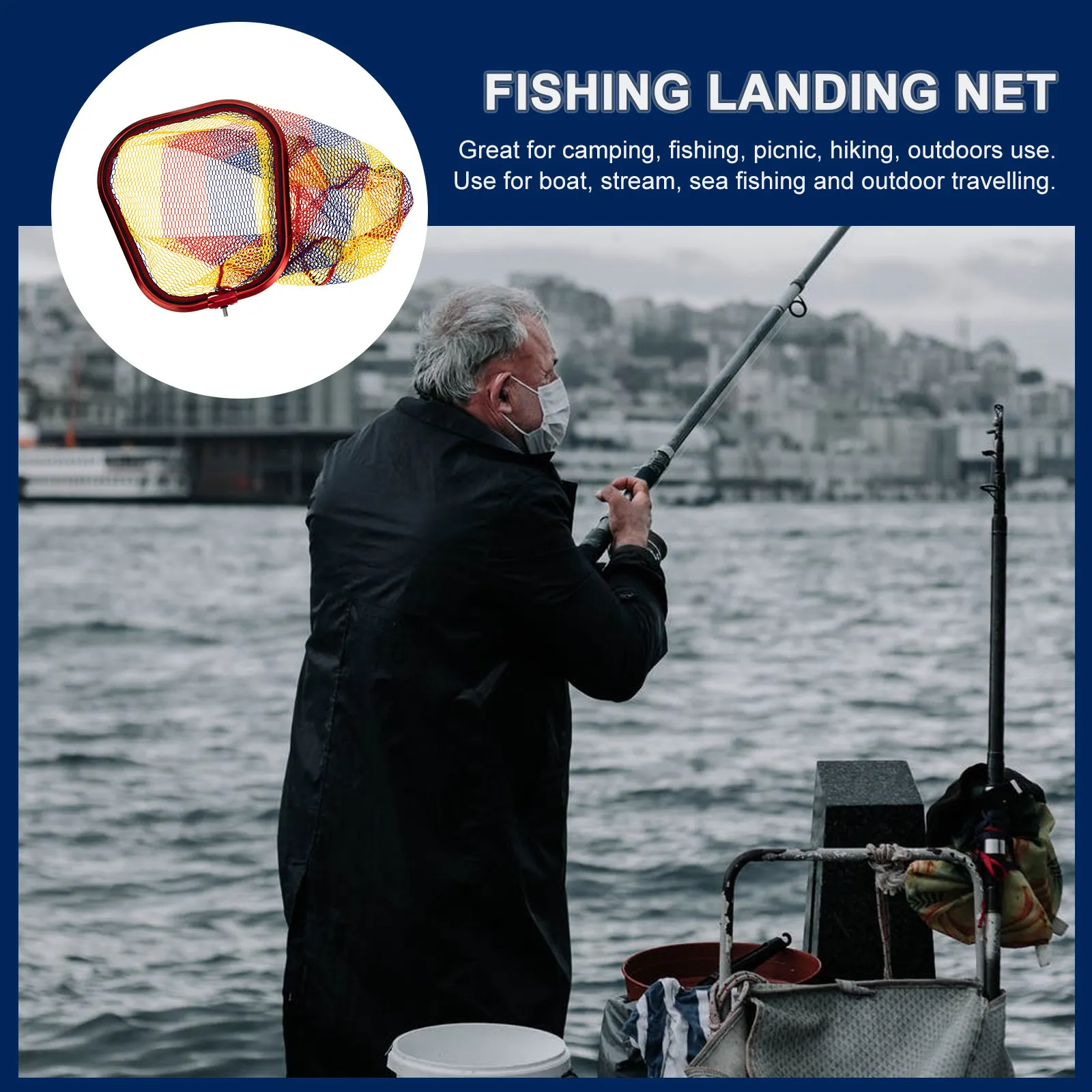 

Deepened Fishing Mesh Net Professional Fine-Mesh Landing Catching Releasing Net for Freshwater Saltwater Boat Stream Sea Outdoor