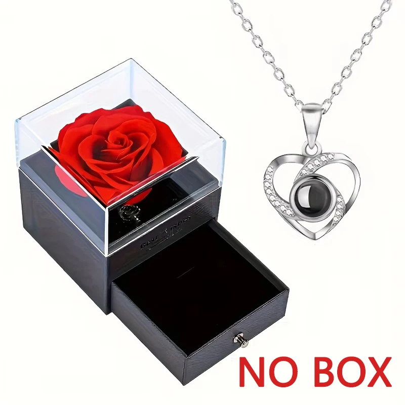 Women Heart Projection Necklace, 100 Languages I Love You Projective Pendant, Romantic Jewelry Gift, Christmas Gift, NO BOX