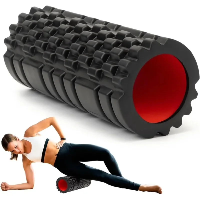 EVA-Schaumstoff-Yoga-Rolle, Tiefengewebe-Muskelmassagestab für Rücken, Taille, Beine, Fitness, Schmerzlinderung, Trainingsgerät