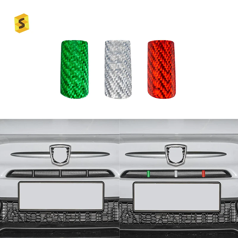 

Equipment Smart Library Shasha Carbon Fiber Real Accessories Car Grille Decoration Protection For Fiat 500/Abarth 595 2016+
