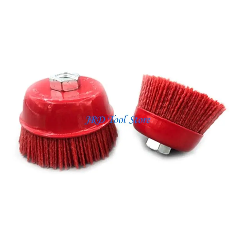A2UD 1PIECE 100MMX M14 كوب نايلون فرشاة الكشط P80 POLLEMER-ABRANTIVE CHEM