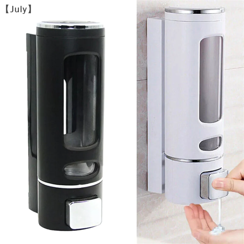 (7월) 400ml 샤워 비누 디스펜서 벽걸이형 샴푸 및 컨디셔너 디스펜서 접착식 손세정액 디스펜서