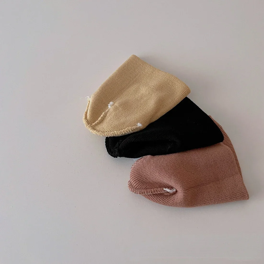 Gorros de lana tejidos para niños de moda coreana, gorros de color sólido para bebés recién nacidos, gorros para niños y niñas, accesorios para