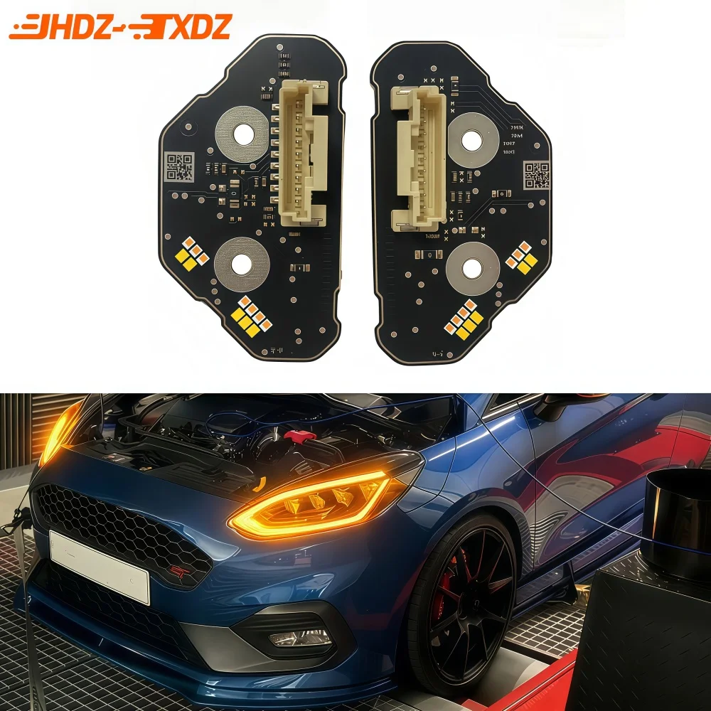 

Yellow Amber Blue DRL Board Angel Eyes Daylight For Ford Focus MK4.5 ST 2022-2024 LED Headlight Daytime Running Light Module