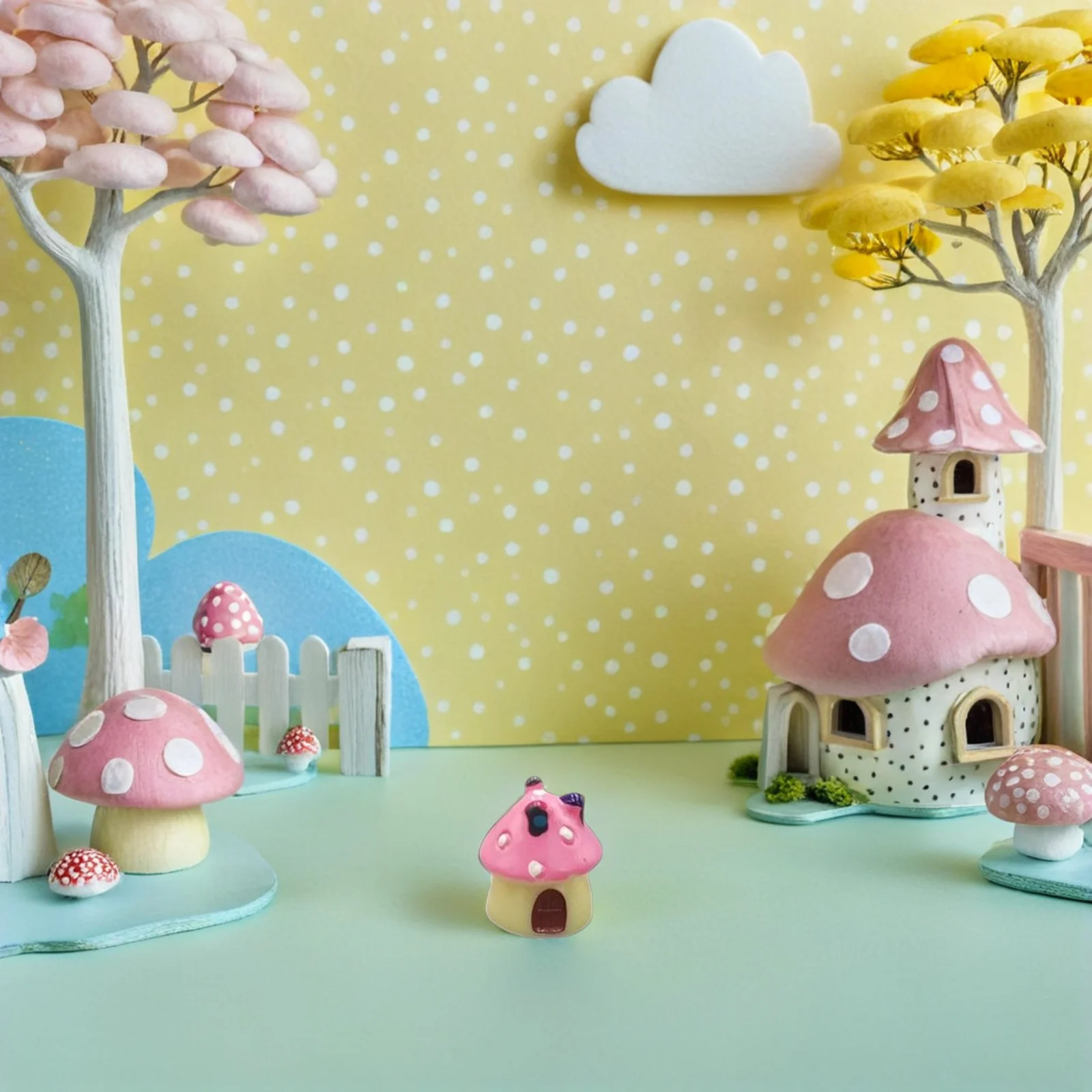 

16Pcs Miniature Resin Mushroom House Interactive Playset for Creative Storytelling Enhance Your Fairy Garden Or Terrarium