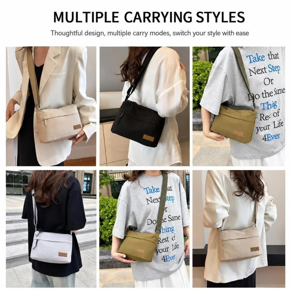 New Large Capacity Shoulder Bag Multi Layer Water-resistant Messenger Bag Casual Portable Crossbody Sling Bag for Men Women