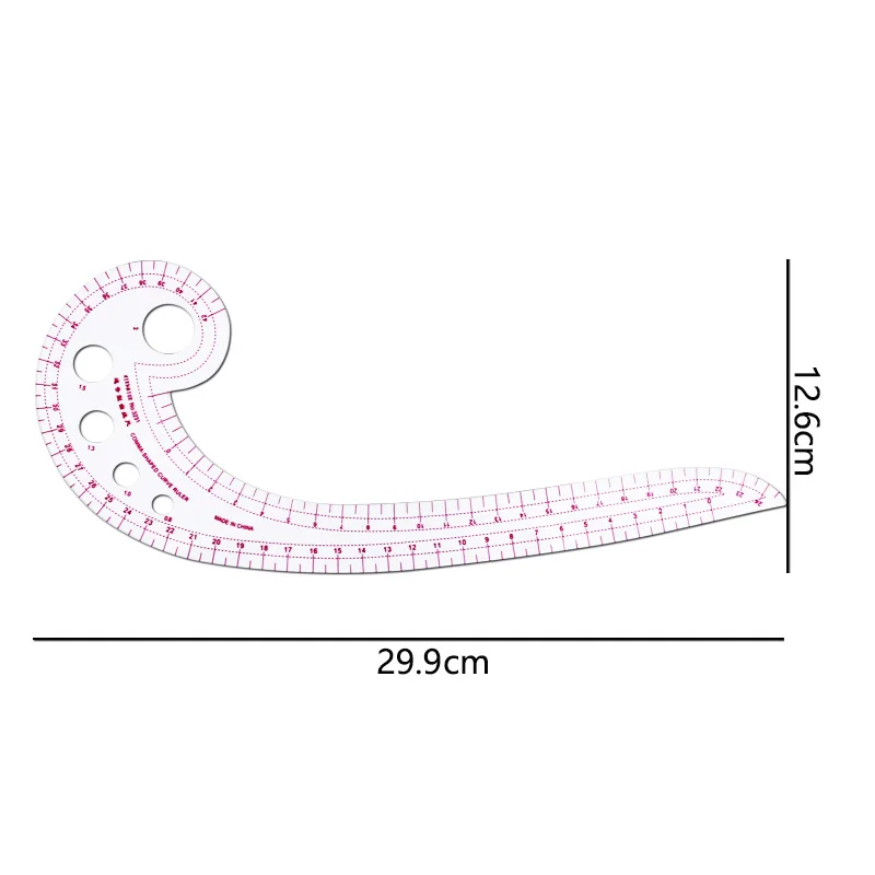 Juego de 4 reglas de medición para sastre, kit de herramientas de costura DIY para patrones, dibujo, acolchado, corte de ropa, patchwork y manualidades curvas.