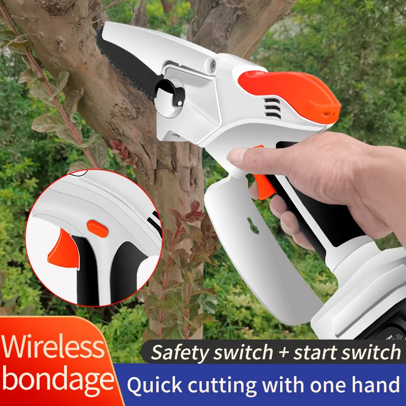 Rechargeable 21V Battery Lumbering New 6 Inch Mini Electric Chain Saw Wireless Pruning Saw Portable Mini Saw Power By