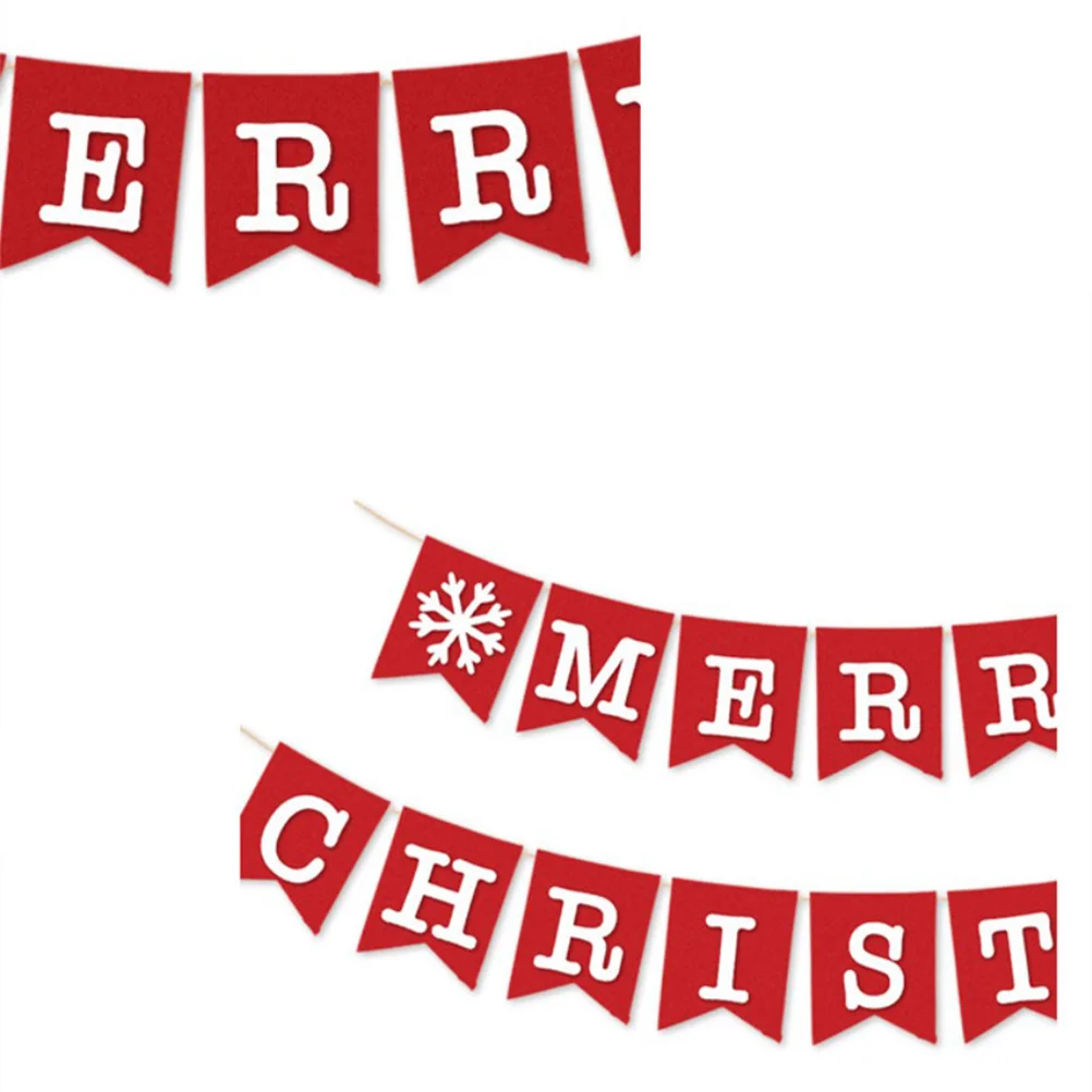 

Bunting Christmas Decoration Pull Flag Burlap Banner Decorations Chritmas Banners
