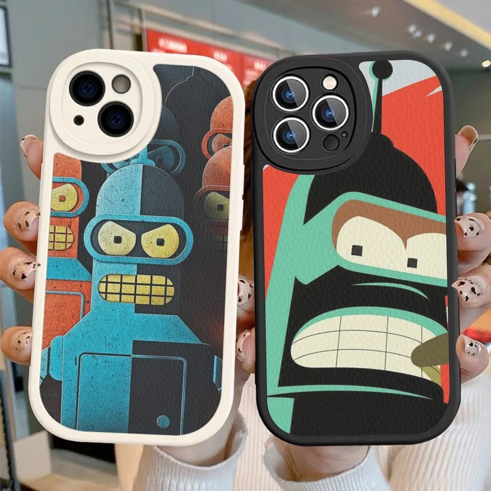 

Funny Futuramas Robot Bender Phone Case Hard Leather For iPhone 14 13 12 Mini 11 14 Pro Max Xs X Xr 7 8 Plus Fundas