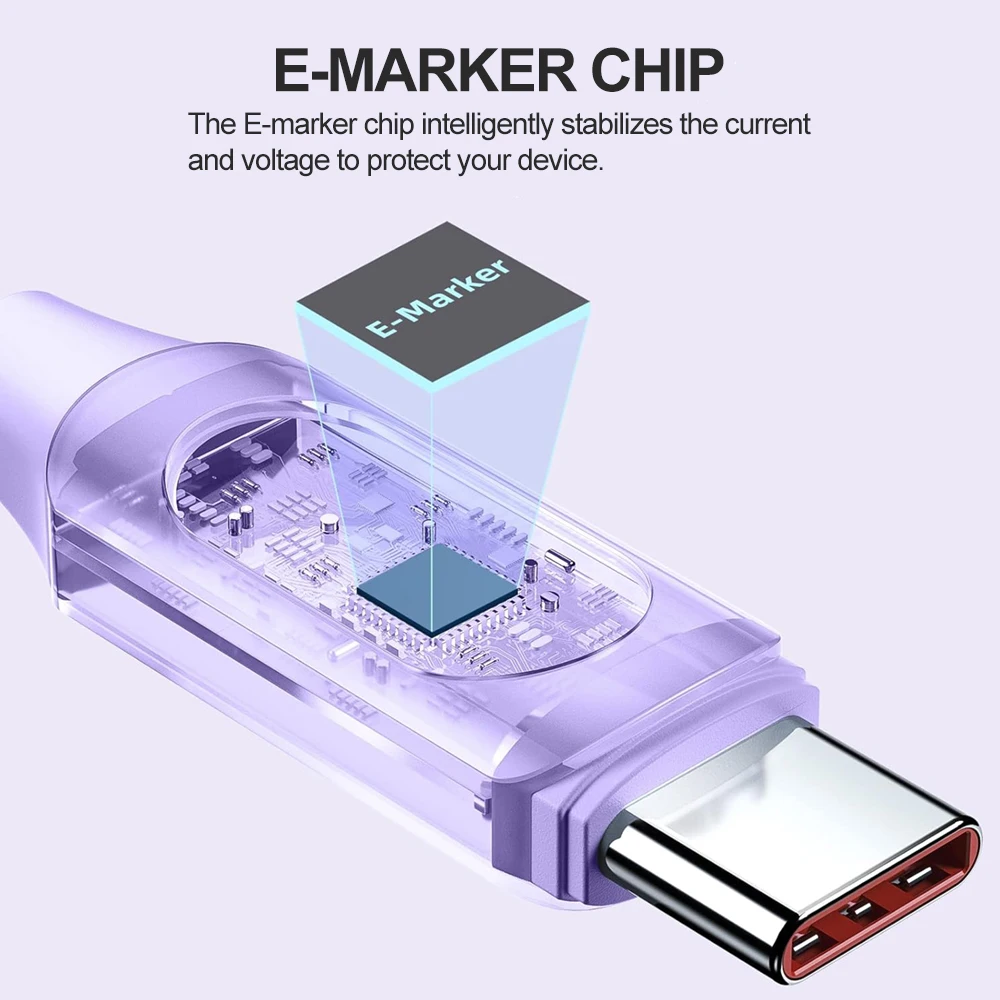 PD 100W 4-in-1 Multi Port Fast Charging Cable 3A USB/C to Type C/Phone Fast Sync Charger Adapter Compatible with Laptop/Tablet