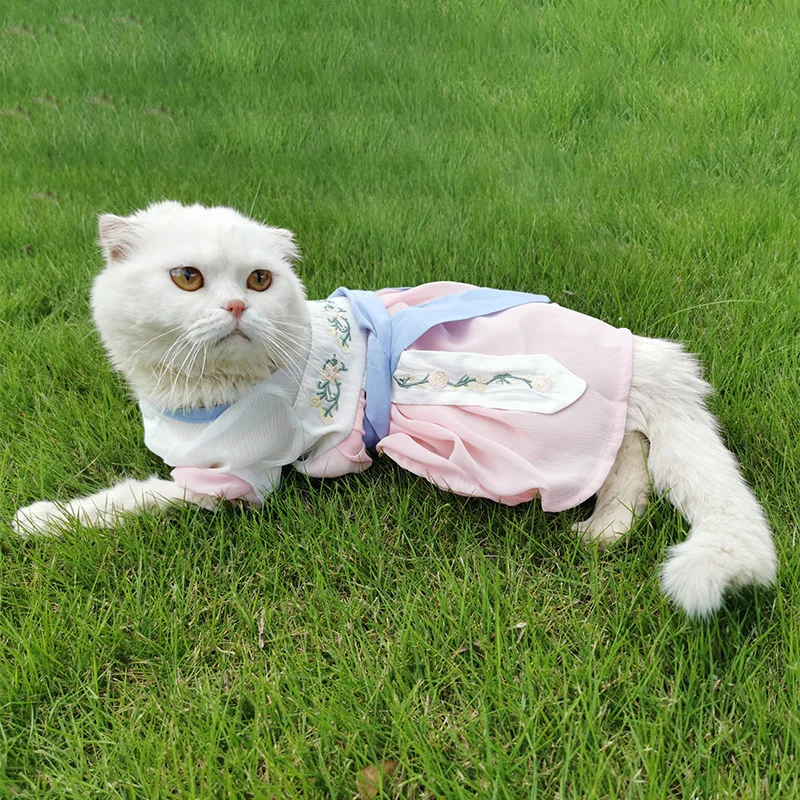 

Pet Dress for Puppy Hanbok Japanese Kimono Small Dog Skirt Pet Costume Rabbit Clothes Cat Dog Clothes Designer