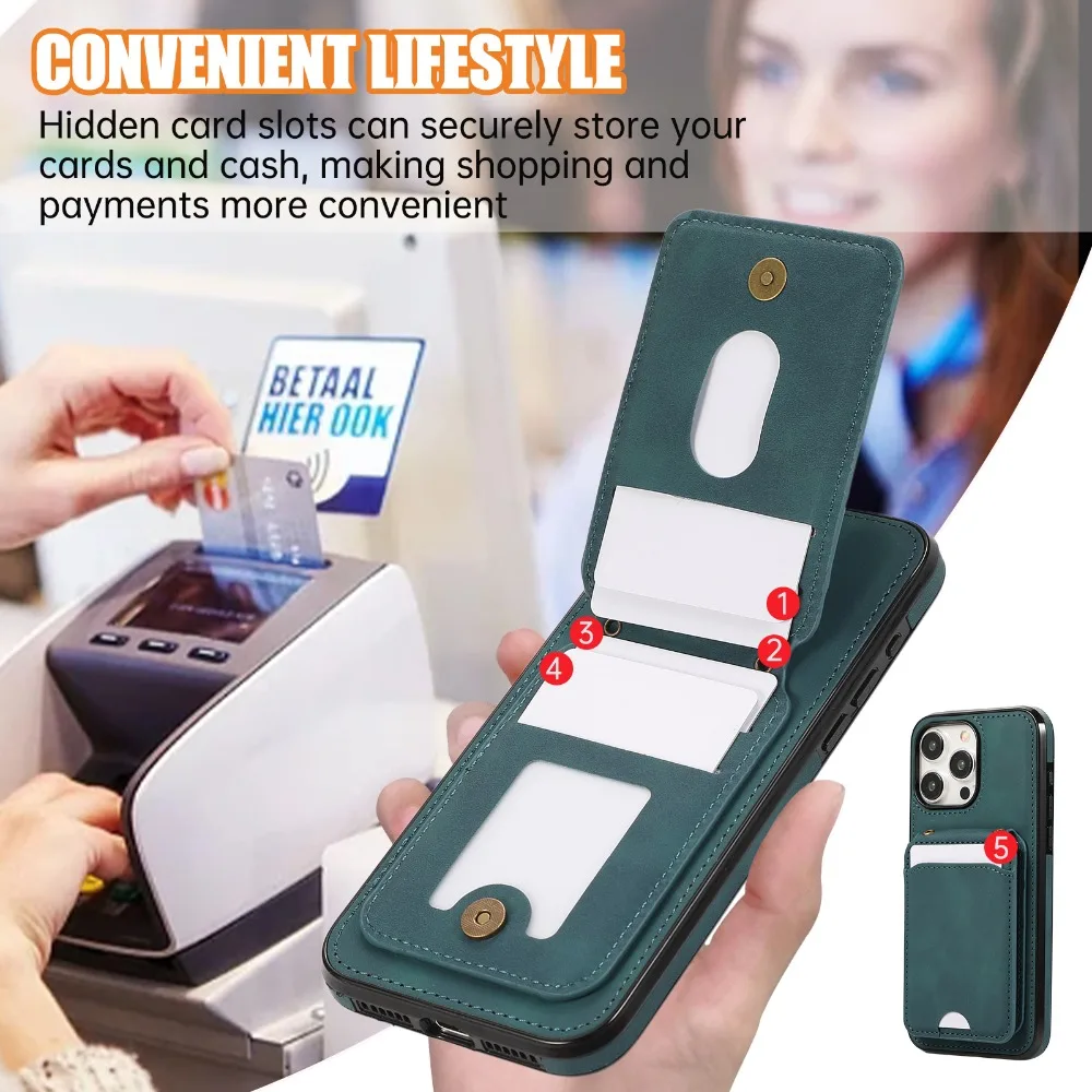 Flip Wallet PU Leather Phone Case for IPhone 16 15 14 11 Pro Max 13 12 MIni X XS XR 7 8 Plus Crossbody Card Slot Holder Cover