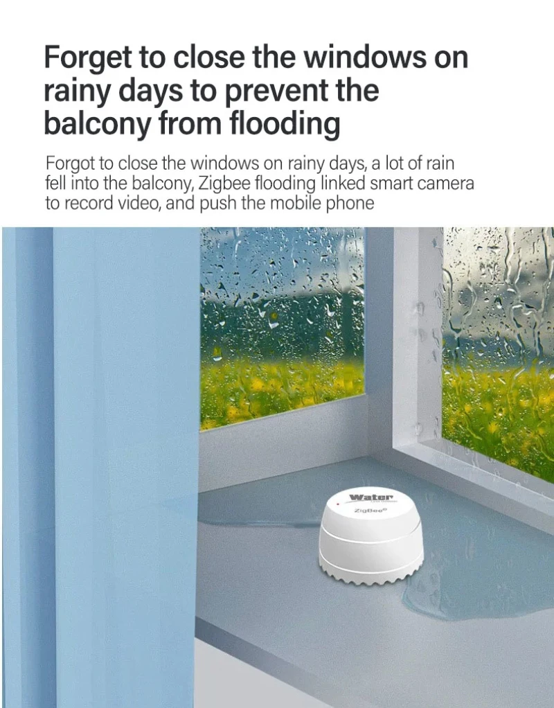 Tuya Zigbee Water Leakage Detector Smart Home Water Flood Sensor Alert Overflow Security Work With Zigbee Gateway Smart Life App