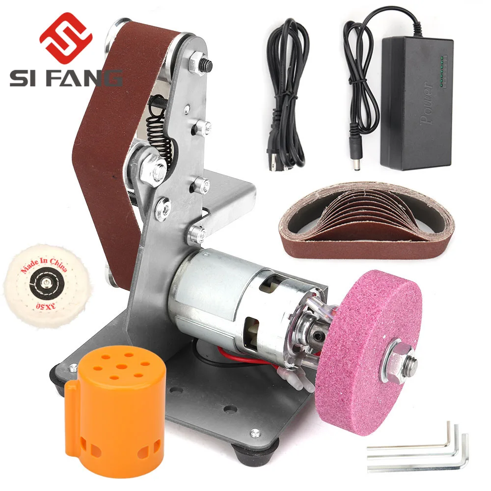 Multifunctional Grinder Mini Electric Belt Sander Polishing Grinding Machine Cutter Edge Sharpener for Polishing Wood Acrylic