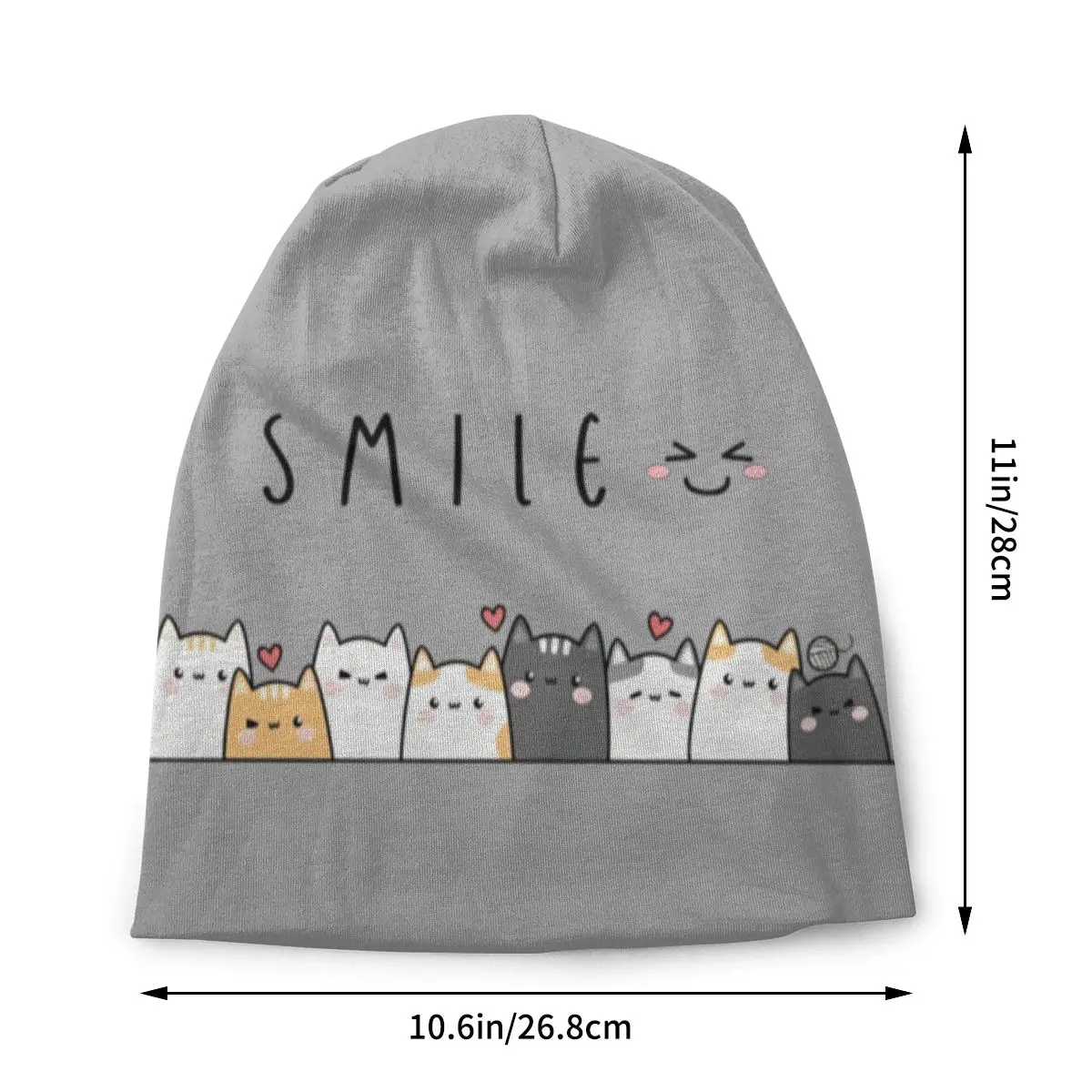 Bonnet Hats Cute Cartoon Cat Men Women's Smile Thin Cap Street Skullies Beanies Caps