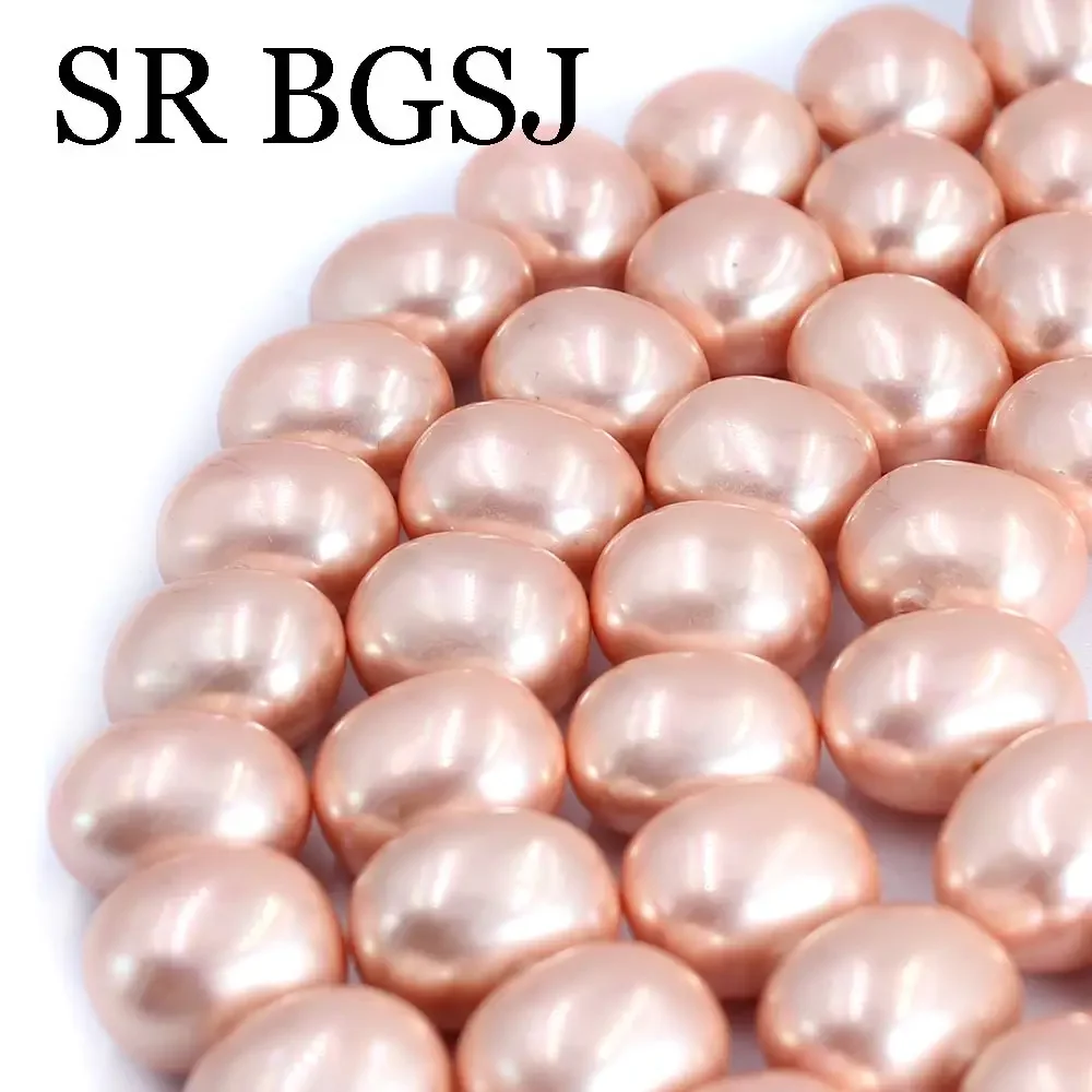 15x12mm Egg Shape Rose Pink Natural Shell Pearl Jewelry DIY Findings Spacer Beads Strand 15\