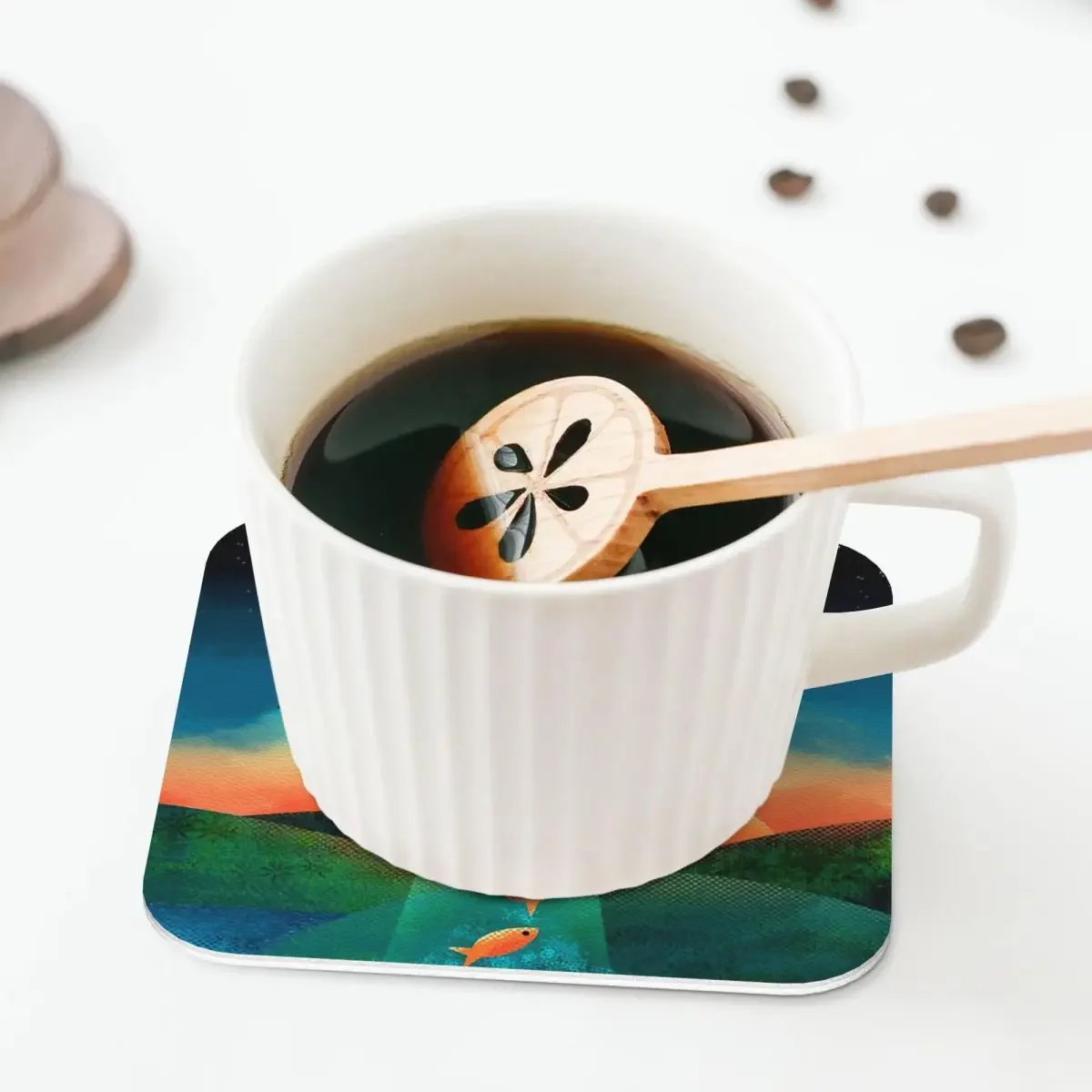 The Purrfect Alien Coasters Coffee Mat Leather Placemats Mug Tableware Decoration & Accessories Pads for Home Kitchen Dining Bar