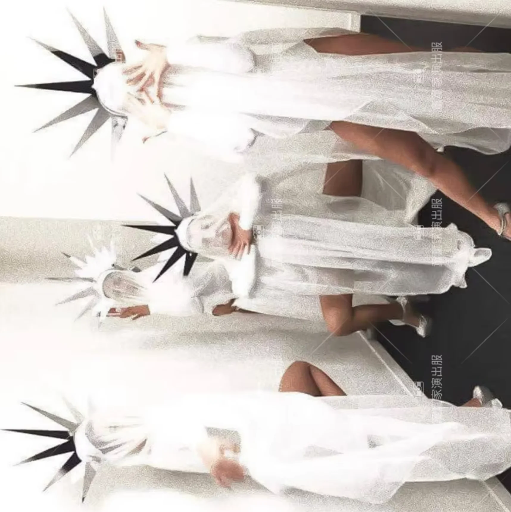 

Nightclub ds mirror headwear party stage show dance wear Sexy Sun Queen costume white Bar gogo costumes