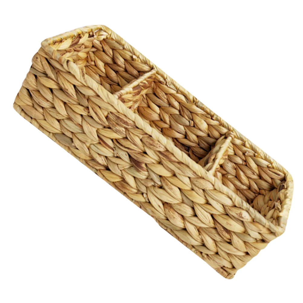 

Woven Storage Basket Desktop Divided Organizer Multi-purpose Weave Baskets for Organization Hand-woven Rack Office