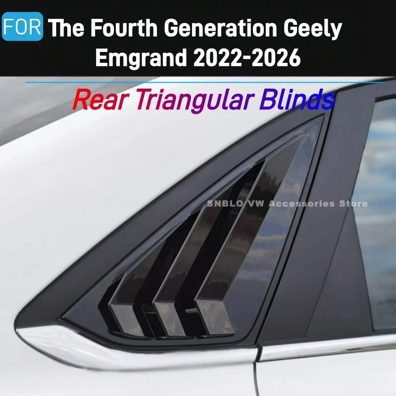 For The Fourth Generation Geely Emgrand 2022-2026 Accessories Rear Triangular Blinds Side Window C-pillar Decoration Sticker