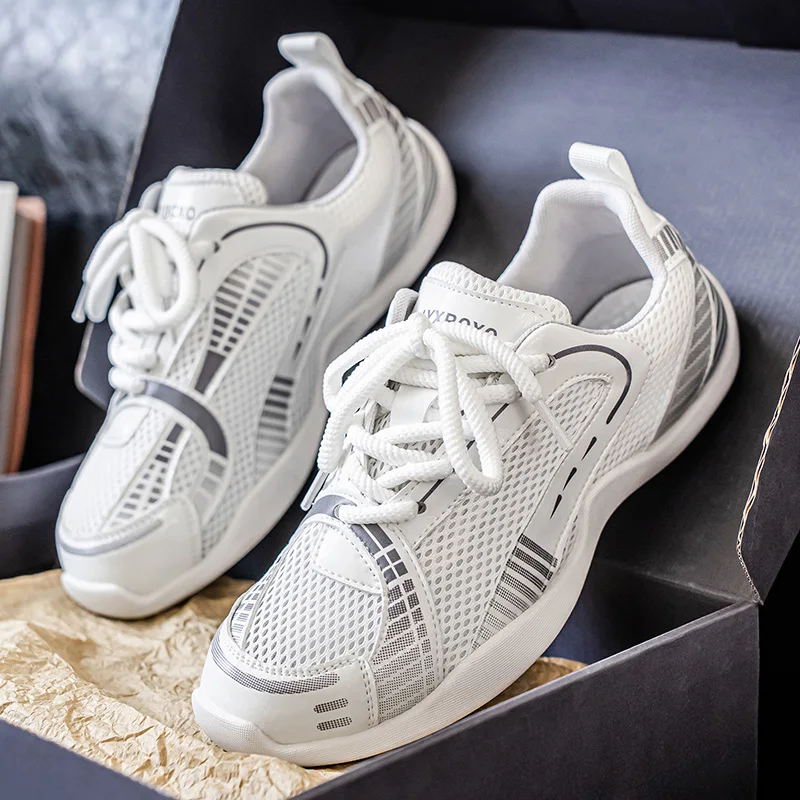 أحذية Fipatbu الرياضية الكاجوال للرجال، شبكة جديدة قابلة للتنفس، جزء سفلي ناعم، عصري وبسيط، مقاوم للاهتراء، ومتعدد الاستخدامات، وجزء سفلي سميك #4