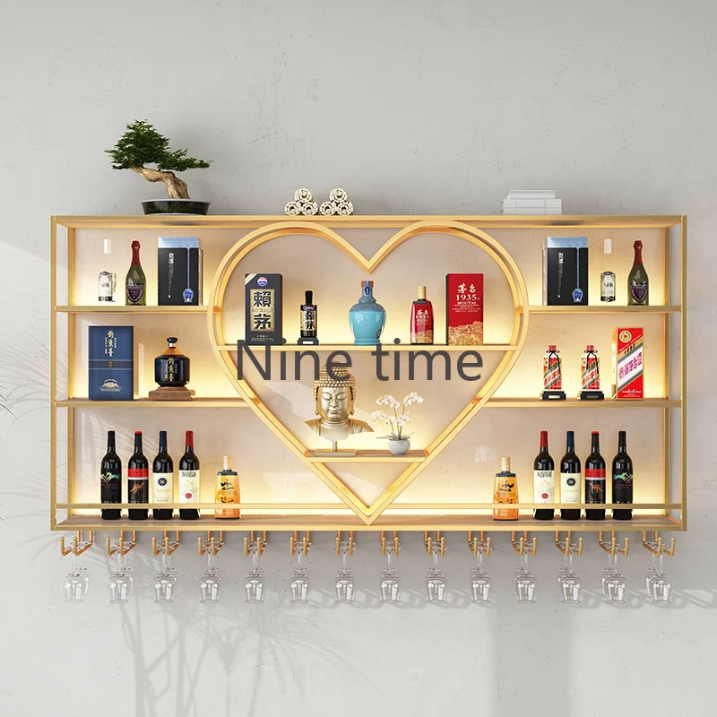 

Inverted Small Wine Cabinets Salon Storage Industrial Club Bar Cabinet Wall Mounted Modern Wijn Kast Meuble Vin Home Equipment