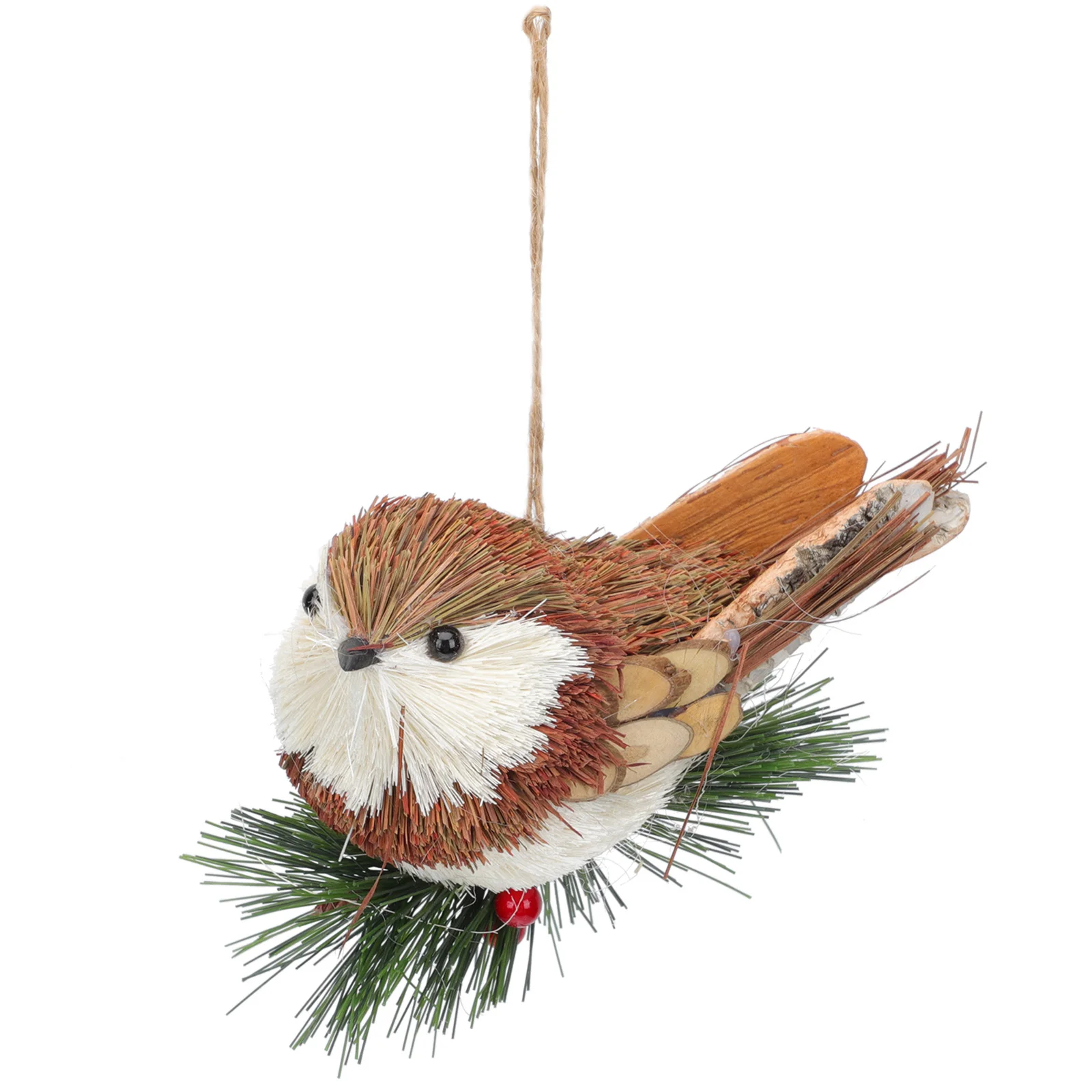 

Hand-Made Straw Weaving Bird Craft Garden Yard Decor Hanging Pendant Outdoor Tree Ornament Bird Shape Decor Scene Layout Prop