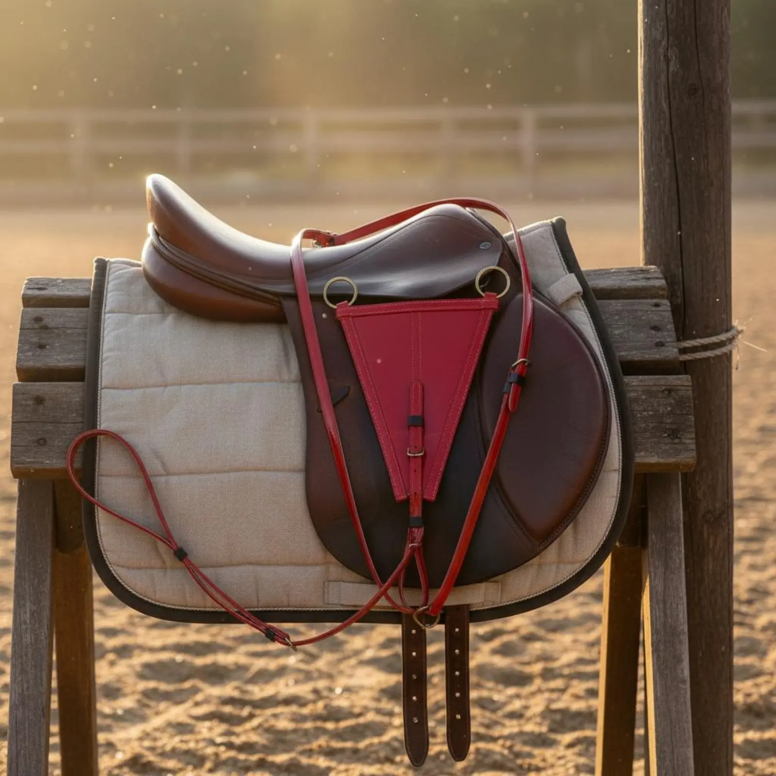 

Riding Breastplate Lacquered Finish Horse Chest Strap Horse Breast Collar Adjustable Fit Equestrian Gear
