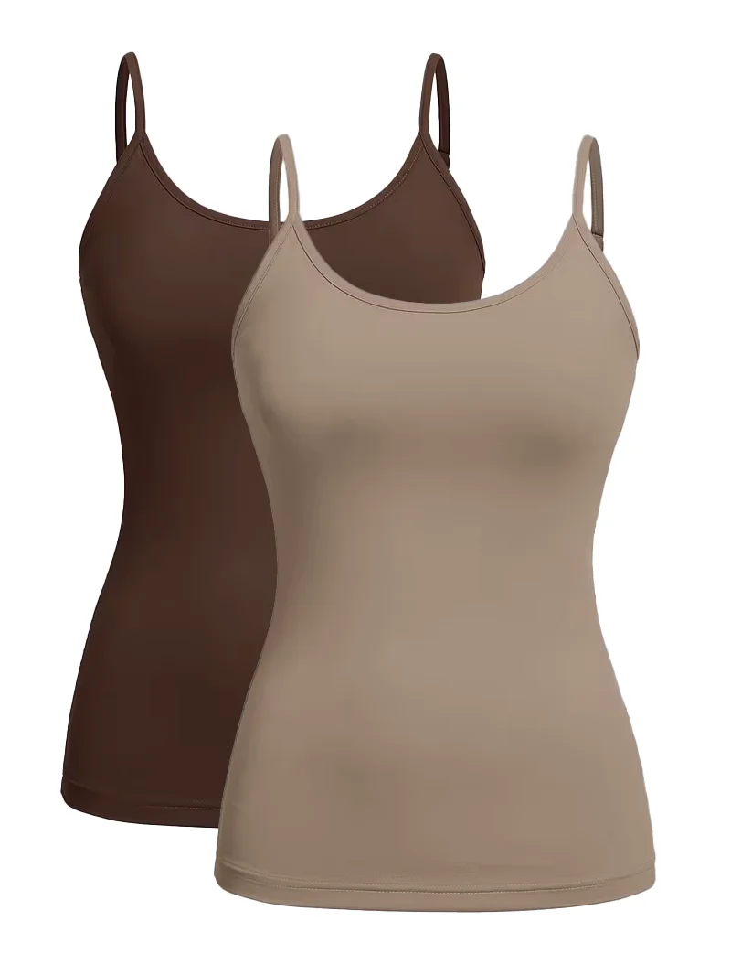 New Summer for Women Tank Top Strap Slim Top Fashion Versatile Casual Breathable Micro Elastic Fabric Sleeveless Strap Top