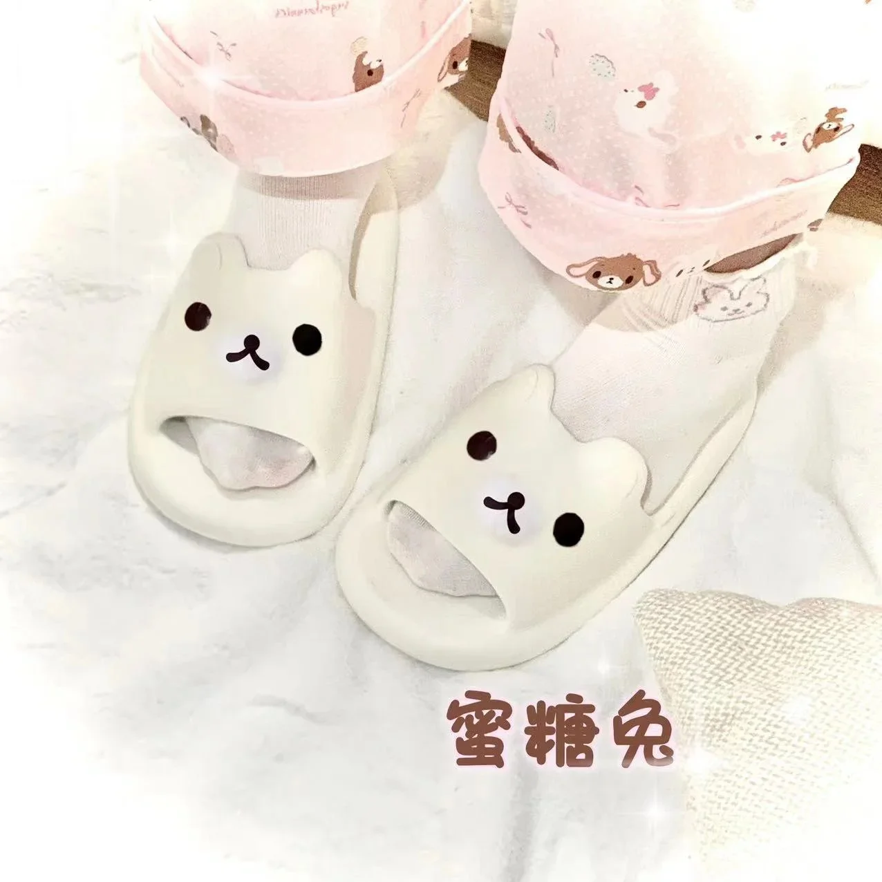 

Cute Rilakkuma PVC Slippers For Women Summer Home Anti Slip Fashionable Straight Drag Beach Poop Feeling Cool Drag