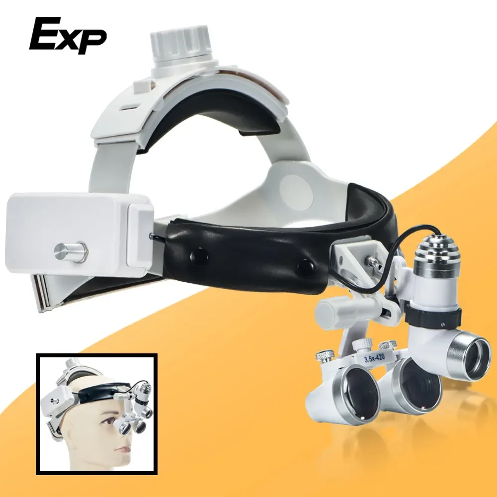 Dentals Magnifier Binocular Magnifier Focusing Headlight 2.5X 3.5X Adjustable Interpupillary Distance Optical Surgical Type