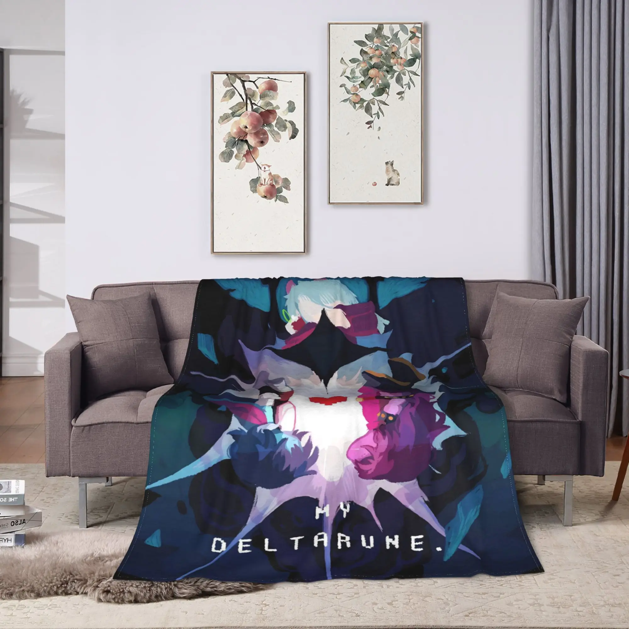 spamton and tenna child of divorce Deltarune Game Soft Blanket  Decorative Plush Bedding Throws Couch Chair Flannel Bed Cover