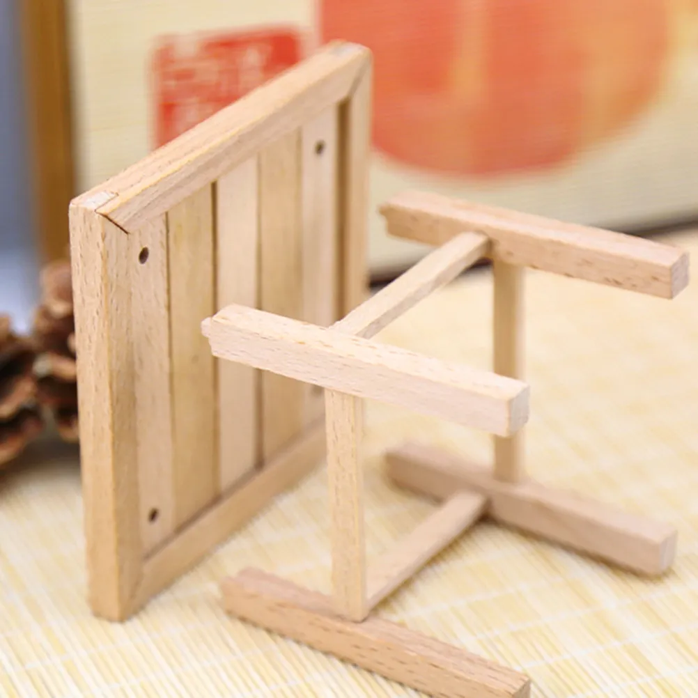 

1Set Wood Table and Chairs Puzzle DIY Assembly Educational Kid Plaything Early Learning Hand-Assembled Wooden Cognition Gift