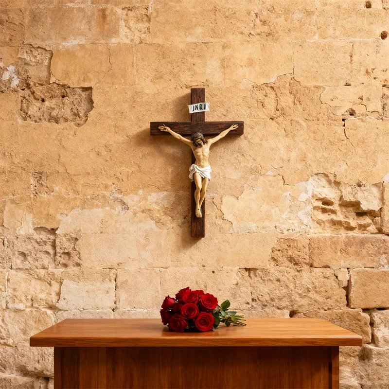 Easter Cross Resin Figurine Home Office Desktop Decoration Religious Holiday Ornament Gift Tabletop Art Sculpture For Christian